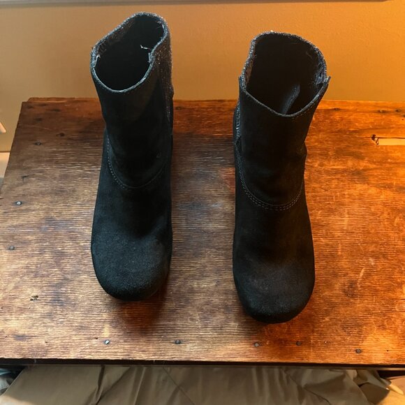 Sanita Lilly Square Clog Booties, Suede, Black Charcoal, Rare style, Size 39/8 - Picture 6 of 10